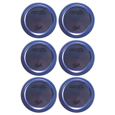 TAPAS Y AROS PARA FRASCOS COLOR MORADO 6-PK BALL