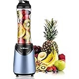 La Reveuse Smoothies Blender Personal Size 300 Watts with 18 oz BPA-free Portable Travel Sports Bottle Light Blue