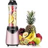 La Reveuse Smoothies Blender Personal Size 300 Watts with 18 oz BPA-Free Portable Travel Sports Bottle Pink