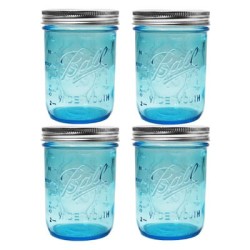 FRASCOS PARA ENVASE AZUL BALL 16oz (473ml) BOCA ANCHA 4PK