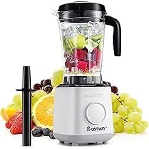 COSTWAY Professional Countertop Blender, 8-in-1 Household Hot & Cold Shake Mixer with 59 oz Jar, 1200 Watt Base, 10-Gear Speed &