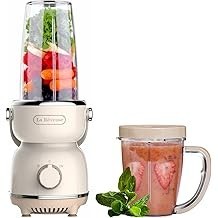 La Reveuse Personal Size Blender 300 Watts for Shakes Smoothies Seasonings Sauces with 17 oz Cup  10 oz Mug,Retro Style