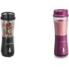 Hamilton Beach Personal Blender for Shakes and Smoothies with 14oz Travel Cup and Lid, Black 51101A & Personal Blender for Shake
