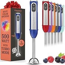 Powerful Immersion Blender, Electric Hand Blender 500 Watt with Turbo Mode, Detachable Base. Handheld Kitchen Gadget Blender Sti