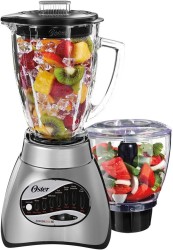 Oster Core Mezcladora de 16-Velocidades con Frasco de Vidrio, Negro, 006878 + Oster Tostadora de 2-Slice con Tecnología Avanzada