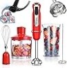 AIFEEL Mezcladora de Mano de Inmersión, 4 en 1 Hoja de Blenderice de Palillo, con Trituradora de Hielo 500ml Molinillo/Chopper d