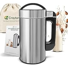Crayton Nut Milk Maker Machine with Built-in Strainer, 51oz/ 1.5L Maker de Leche de Almendra de Acero Inoxidable para Soja, Alme