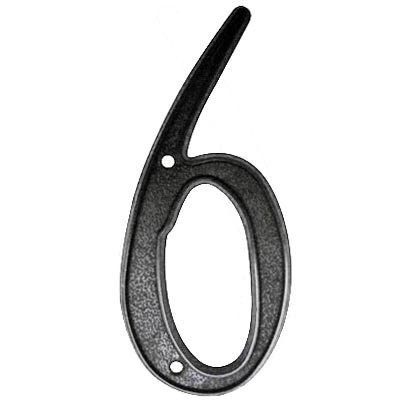 NÚMERO PARA CASA 6 PLÁSTICO NEGRO 4 PULGADAS HY-KO