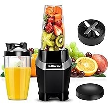 La Reveuse Personal Blender for Shakes and Smoothies 1000 Watts with 24 oz BPA Free Portable Travel Bottle,Dishwasher Safe Black