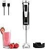 VEVOR Hand Blender, 8 Velocidades Variables Immersion Blender, Mezclador de Mano de Acero Inoxidable Potente Motor Hand Mixer, C