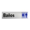 LETRERO DE ALUMINIO BANOS HY-KO.