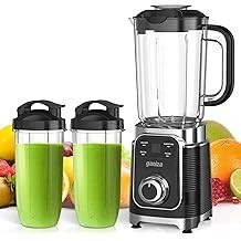 Ganiza Smoothie Blender, Licuadora de 12 Piezas para Batidos y Batidos, 43Oz Large Blender Jar & 2 Portable Blender Cups, Person