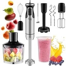 Immersion Blender Handheld - 8 Speed Stainless Steel Electric Hand Blender, Emulsion Blender Handheld with Turbo Mode, Stick Ble