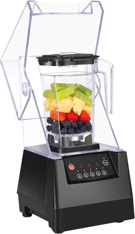 SYBO Super Quiet Commercial Blender with Soundproof Enclosure, Self-Cleaning 4D Blades for Ice Crushing, Smoothies and Puree, Pr
