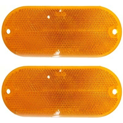 REFLECTORES OVALADOS 4.8 x 11 cm. NARANJA 2 PIEZAS HY-KO