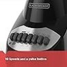BLACK+DECKER Mezcladora de Encimera de 10-Velocidades con Frasco de Vidrio de 48oz y Hoja de Acero Inoxidable de 4 puntos y BLAC