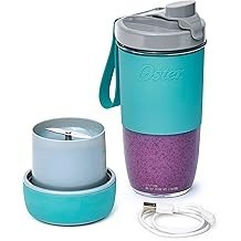Oster Blend Active Portable Blender with Drinking Lid, USB Chargeable Personal Blender, Teal