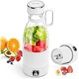 Blender Bottle, Portable Personal Juicer with Smart LED Display, Rechargeable USB Blender for Fitness, Travel and Work Fresh Jui