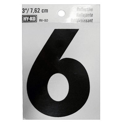 NÚMERO 6 REFLECTIVO 3 PULGADAS HY-KO