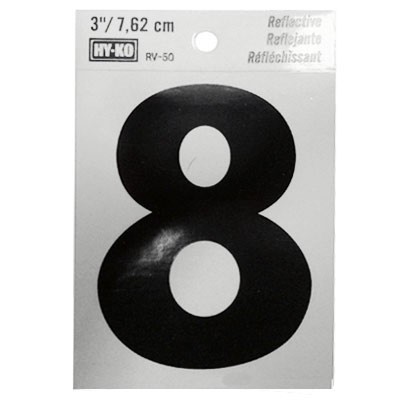 NÚMERO 8 REFLECTIVO 3 PULGADAS HY-KO