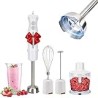 Immersion Hand Blender, Handheld Blender , 5-in-1 Multi-Function Stick Mixer, 600w 10 Speed Manual Mixer With Turbine, Mixer For