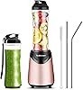 La Reveuse Smoothie Blender Tamaño Personal 300 Watts con 2 Piezas Botellas Deportivas de Viaje sin BPA de 18 oz, Rosa
