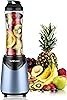 La Reveuse Smoothies Blender Tamaño personal 300 vatios con botella deportiva portátil de viaje sin BPA de 18 oz ( Azul claro )