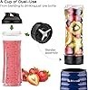 La Reveuse Smoothies Blender Personal Size 300 Watts con Botella Deportiva de Viaje Portátil sin BPA de 18 oz, Navy