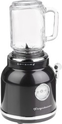 FRIGIDAIRE ESMM100-BLACK Retro Smoothie Maker Licuadora personal con tarro Mason, Perfecto para batidos y batidos, encimera, Apt