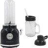 FRIGIDAIRE ESMM100-BLACK Retro Smoothie Maker Licuadora personal con tarro Mason, Perfecto para batidos y batidos, encimera, Apt