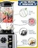 CRANDDI Commercial Blenders 1800W, 80oz Professional High-Speed Countertop Blenders for Smoothies, Self-Cleaning, Come with Tamp