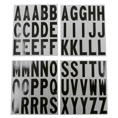 LETRAS NEGRO-BLANCO 2 PULGADAS 60 PIEZAS HY-KO