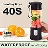 Licuadora portátil, USB Travel Juice Cup Baby Food Mixing Juicer Machince con cuchillas actualizadas 6 con motor potente Batería