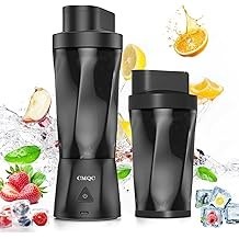 Licuadora Portátil (Negro) Licuadora de Batidos y Batidos con Botella Deportiva de Viaje Portátil de 23 Oz para Triturar Hielo, 