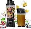 Licuadora Portátil (Negro) Licuadora de Batidos y Batidos con Botella Deportiva de Viaje Portátil de 23 Oz para Triturar Hielo, 