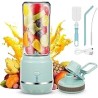 Licuadora Portátil para Batidos y Batidos con Taza y Tapa de Viaje Libre de BPA, Mini Licuadora Portátil Personal Blender USB Re