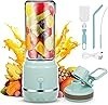 Licuadora Portátil para Batidos y Batidos con Taza y Tapa de Viaje Libre de BPA, Mini Licuadora Portátil Personal Blender USB Re
