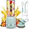 Licuadora Portátil para Batidos y Batidos con Taza y Tapa de Viaje Libre de BPA, Mini Licuadora Portátil Personal Blender USB Re