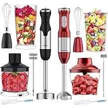 Keylitos 5 in1 Mezcladora de Mano de Inmersión - Mejorada 1000W Handheld Stick Blender con 15 Velocidad para Smoothie, Sopa, Com