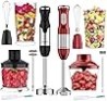 Keylitos 5 in1 Mezcladora de Mano de Inmersión - Mejorada 1000W Handheld Stick Blender con 15 Velocidad para Smoothie, Sopa, Com