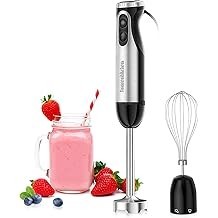Bonsenkitchen Immersion Handheld Blender with Whisk, 20-Speed & Turbo Mode Hand Blender Stick 500W, 304 Mezcladora de Mano de Ac