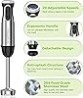 Bonsenkitchen Immersion Handheld Blender with Whisk, 20-Speed & Turbo Mode Hand Blender Stick 500W, 304 Mezcladora de Mano de Ac
