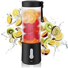 Portable Personal Size Blender - 15.2Oz USB Rechargeable 4000mAh Mini Blender | Shakes and Smoothies with 6 Blades Juicer Cup | 