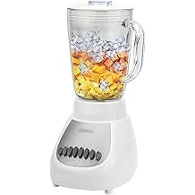 Dominion D4002WG Countertop Blender with 5-Cup 42oz Glass Jar, 10 Speed Settings with Pulse, Sharp Stainless Steel Blade, White