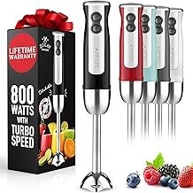 Zulay 3-in-1 Immersion Blender Handheld - 800 Watt Hand Blender With 12 Speeds - Emulsion Blender Handheld - Handheld Blender - 