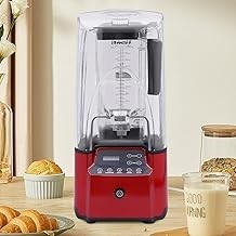 Licuadora Comercial Ultra Silenciosa, Licuadora Insonora 2200 Watt Motor con Cubierta Insonora Smoothie Juice Shaker Blender Ice