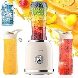 Personal Blender, Smoothie Blender, Retro Protein Drink Blender, 3 Speed Small Blender for Smoothie, Smoothie Maker with 6-Edge 