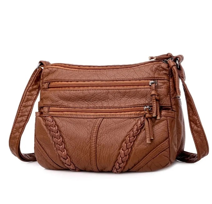 Bolsa Dama Suave Cuero Capacidad Impermeable Viaje Resistente cafe