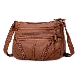 Bolsa Dama Suave Cuero Capacidad Impermeable Viaje Resistente cafe