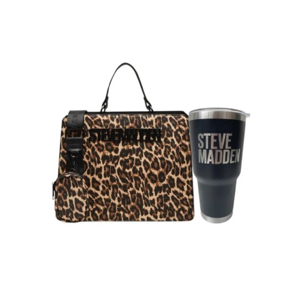 Combo Bolsa Steve Madden Bevelyn XL Leop + Termo 30 Oz